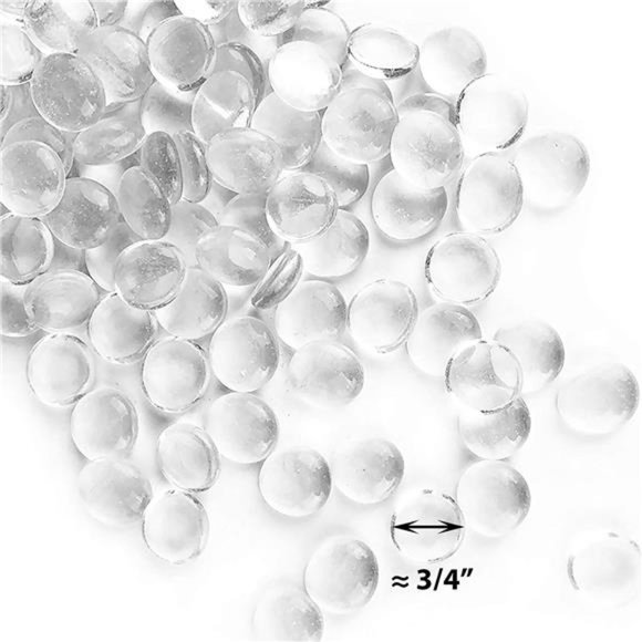 Clear Glass Gemstone Beads Vase Fillers (6 LBS) Flat Marble Beads Multiple Color - Picture 3 of 3